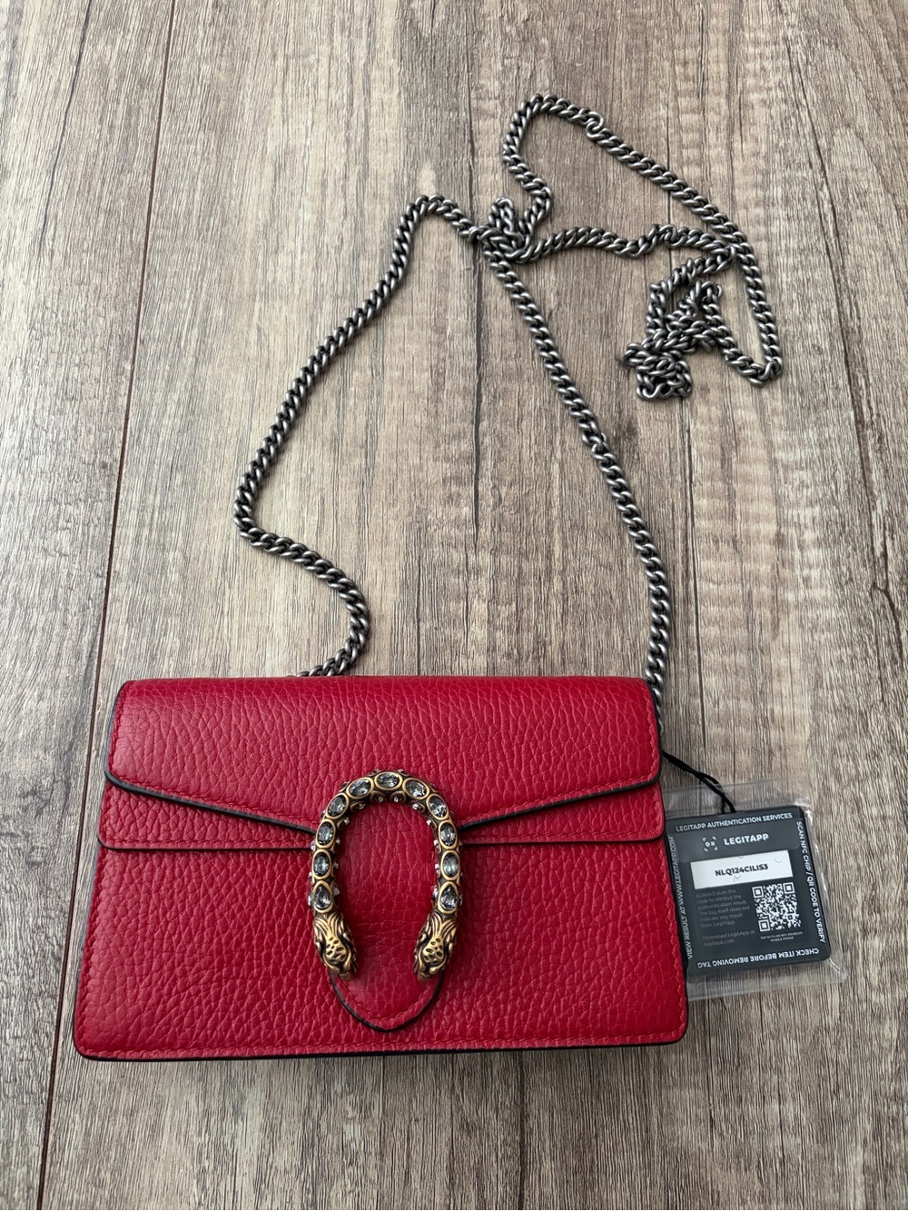 Gucci Dionysus Chain Shoulder Bag with crystalized logo
